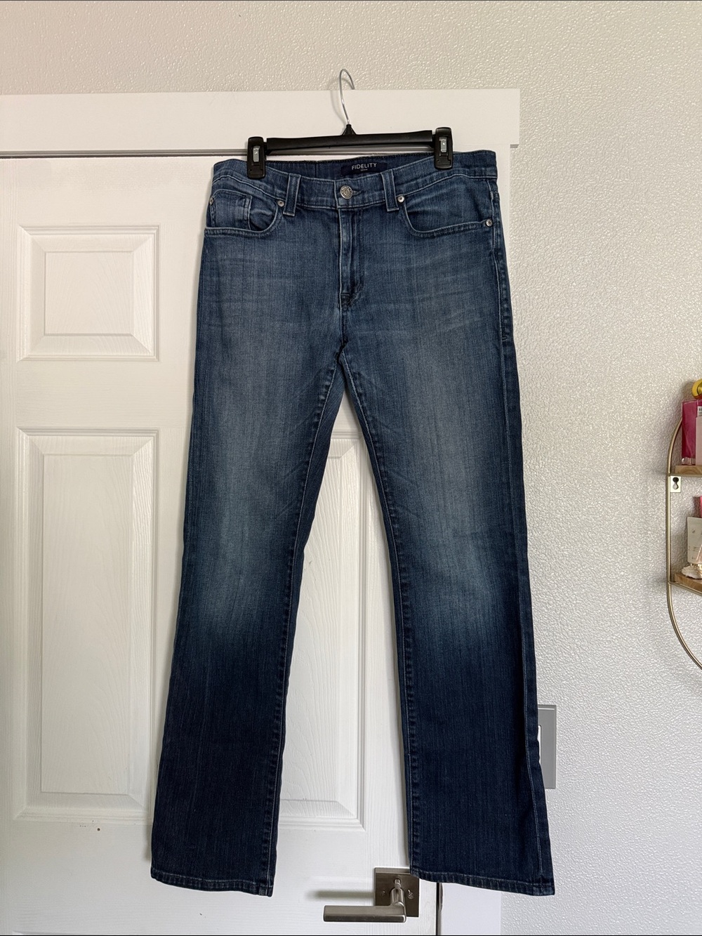 Fidelity Denim Men's Jimmy Slim Straight Leg Jeans Militia Blue" wash size 33